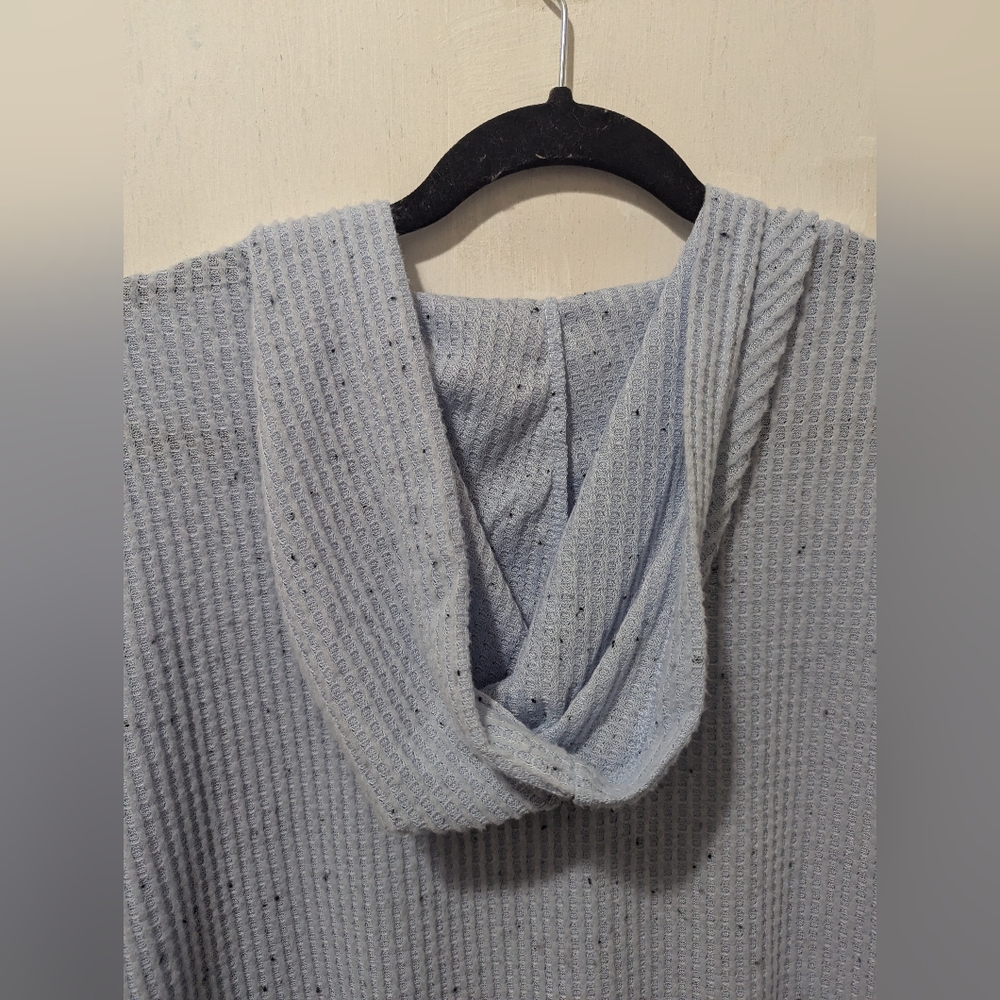 The Sweatshirt Project 2XL Thermal Light Blue Hooded Sweater with Button Detail - Picture 5 of 6